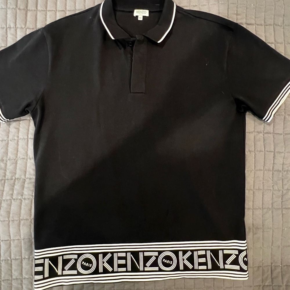 Kenzo polo shirt , blk/wht , size ( M )